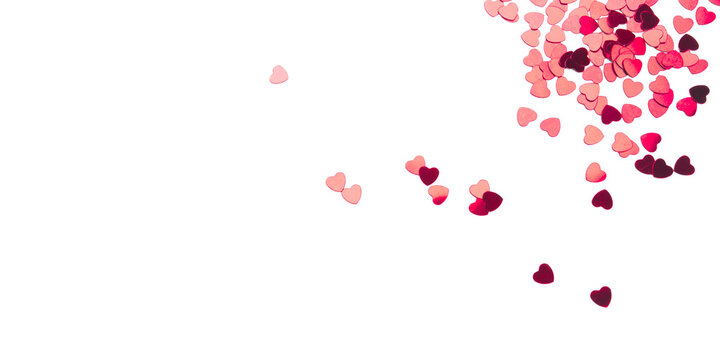 Red hearts on transparent background. Valentine's day concept.