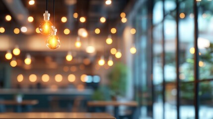 Fototapeta premium Warm Lighting in Modern Cafe Environment