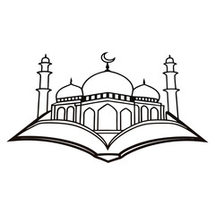 mosque line art vector design 