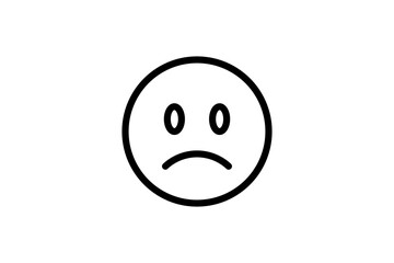 Slightly Frowning face emoji. Line art emoticon vector icon