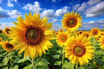 sunflower field in the summer