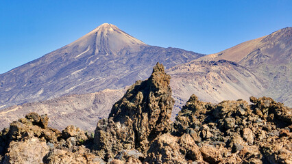 Blick von den cañadas del teide auf den Teide in Teneriffa