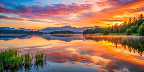 Serene Water Reflections: Captivating Nature Scene Emphasizing Tranquility and Clarity in a Rule of Thirds Composition