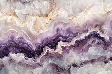 A close-up of layered purple and white agate stone, showcasing its natural beauty and patterns.
