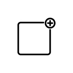Add new icon Black and white outline vector