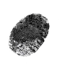black fingerprint isolated on white or transparent png