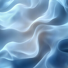 Obraz premium Abstract background with smooth waves creating a frosted glass effect, soft blue and transparent shades, illusion of 3D volume, modern minimalism
