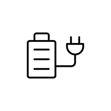 recommend clip art: Charging battery icon Black and white outline vector
