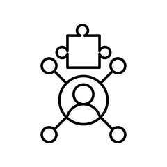 Complexity icon Black and white outline vector