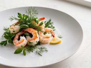 Savor delicious shrimp dish with fresh herbs.