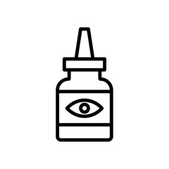 EYE DROP icon Black and white outline vector