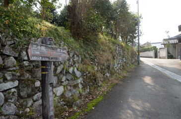 京都大原　三千院道の道標　京都市左京区