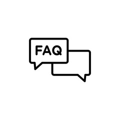 FAQ icon Black and white outline vector