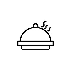 Food Tray and Cover icon Black and white outline vector