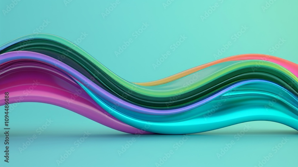 Poster abstract colorful wave design on a gradient background.