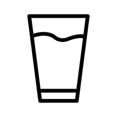Glass of water icon Black and white outline vector