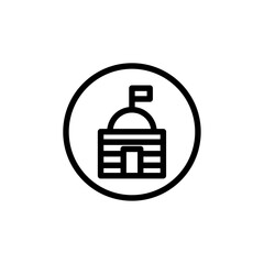 Government icon Black and white outline vector