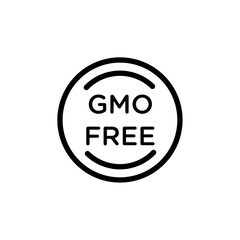 gmo free icon Black and white outline vector