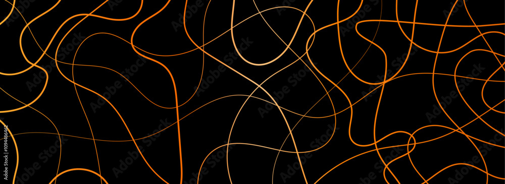 Poster random scribble chaotic pattern lines. decorative random scribble pattern with tangled curved lines.