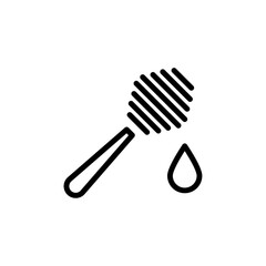 honey dipper icon Black and white outline vector