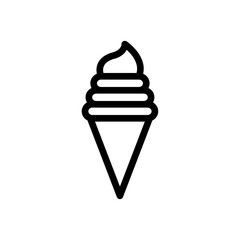 ice cream cone icon Black and white outline vector