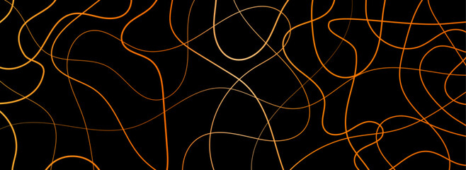 Random scribble chaotic pattern lines. Decorative random scribble pattern with tangled curved lines. Abstract wavy linear background outlines random chaotic lines vector illustration.