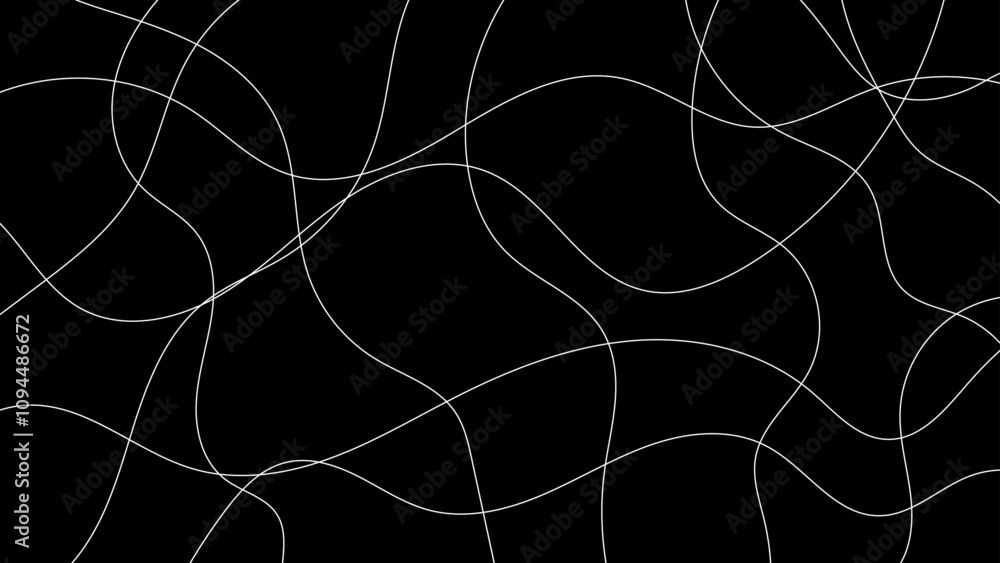 Poster random scribble chaotic pattern lines. decorative random scribble pattern with tangled curved lines.