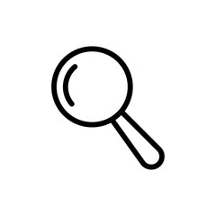 Magnifying glass icon Black and white outline vector
