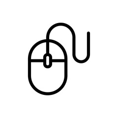 Mouse icon Black and white outline vector