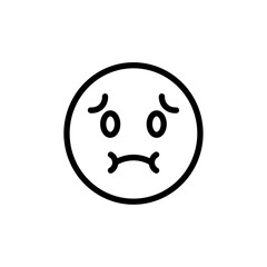 Nauseated emoji icon Black and white outline vector