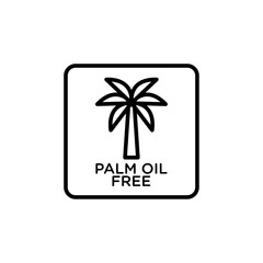 Palm oil free icon Black and white outline vector