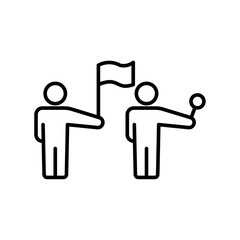 Parade icon Black and white outline vector