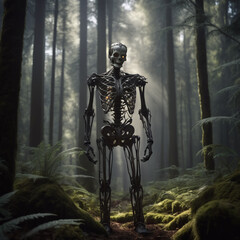 Fototapeta premium Angst - Bedrohliche Schatten im dichten Gehölz