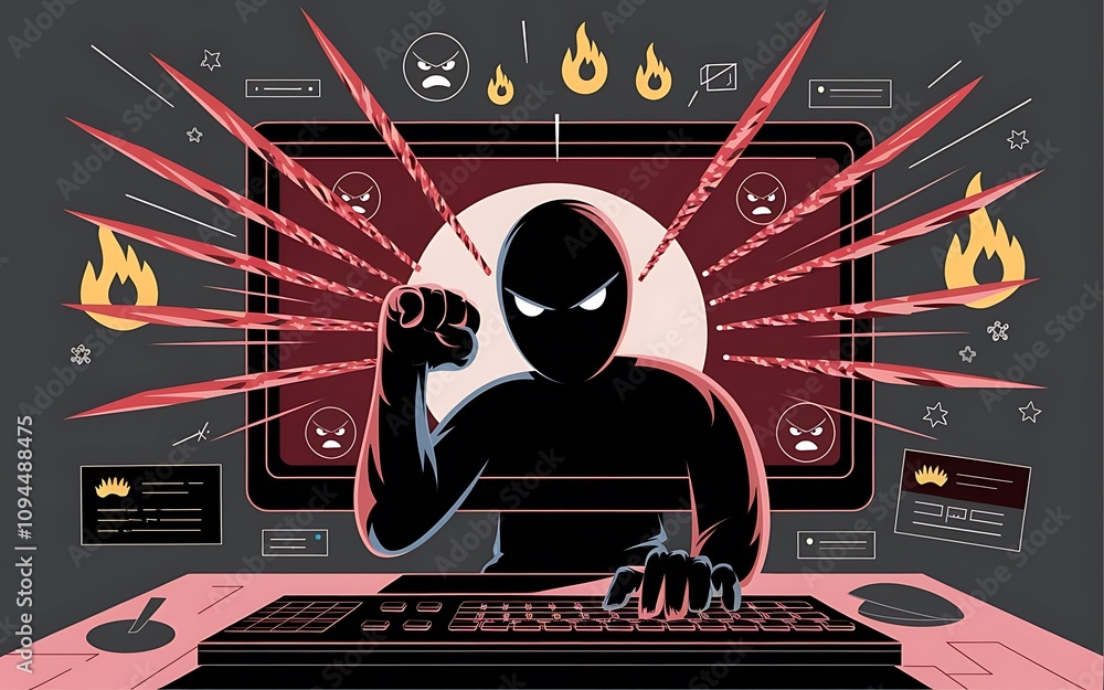 Poster cyberattack threat: hacker attacks