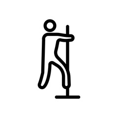 Pole dance icon Black and white outline vector