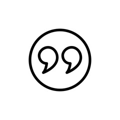 Quote icon Black and white outline vector