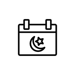 Obraz premium Ramadan Calendar Icon Black and white outline vector