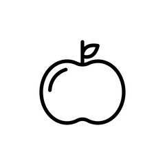 Red apple icon Black and white outline vector