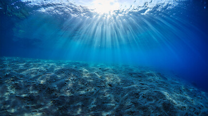 Fototapeta premium Unterwasser mit Sonnenstrahlen im Hintergrund