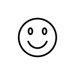 smile icon Black and white outline vector