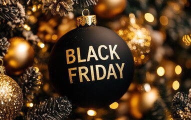 "BLACK FRIDAY" on christmas background 