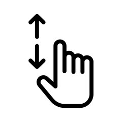 Swipe up and down icon Black and white outline vector