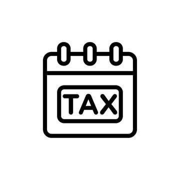 recommend clip art: Tax reminder icon Black and white outline vector