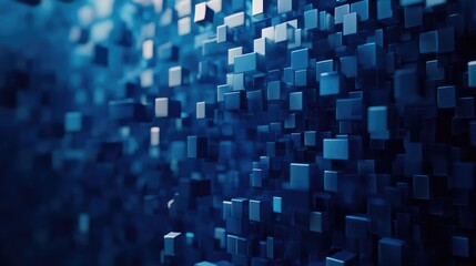 Abstract Blue Cube Background with Depth and Texture