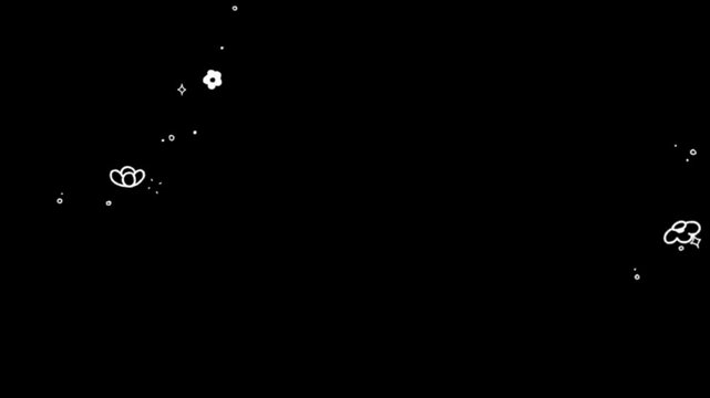 falling stars loop vibes motion graphics clip template with colorful lights animation. HD resolution with hyper realistic 4K black Background.