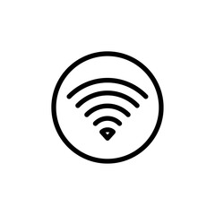 Wifi signal icon Black and white outline vector
