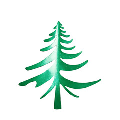 Obraz premium Decorative green Christmas tree made of layered metallic paint isolated