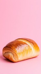 Pierishki with a hint of steam rising on a blush pink background Perfectly baked, golden brown with a warm, appetizing look 