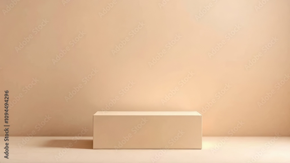 Aufkleber minimalist beige rectangular object against neutral background