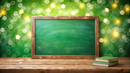 Green Chalkboard Background with Bokeh Effect for Educational Themes, Classroom Decor, and Creative Content Creation, Perfect for Presentations, Teaching Materials, and Informational Graphics